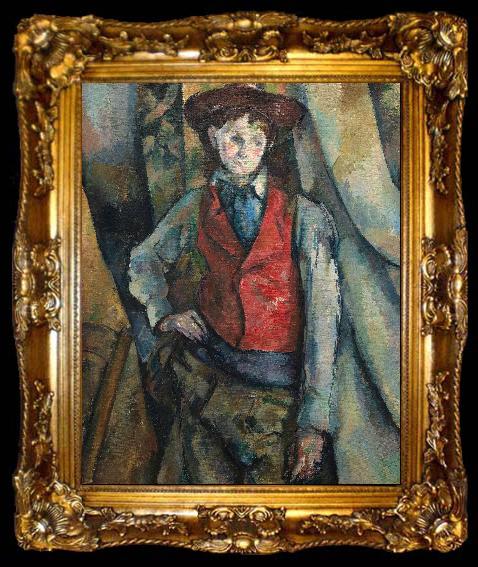 framed  Paul Cezanne Boy in a Red Waistcoat, ta009-2